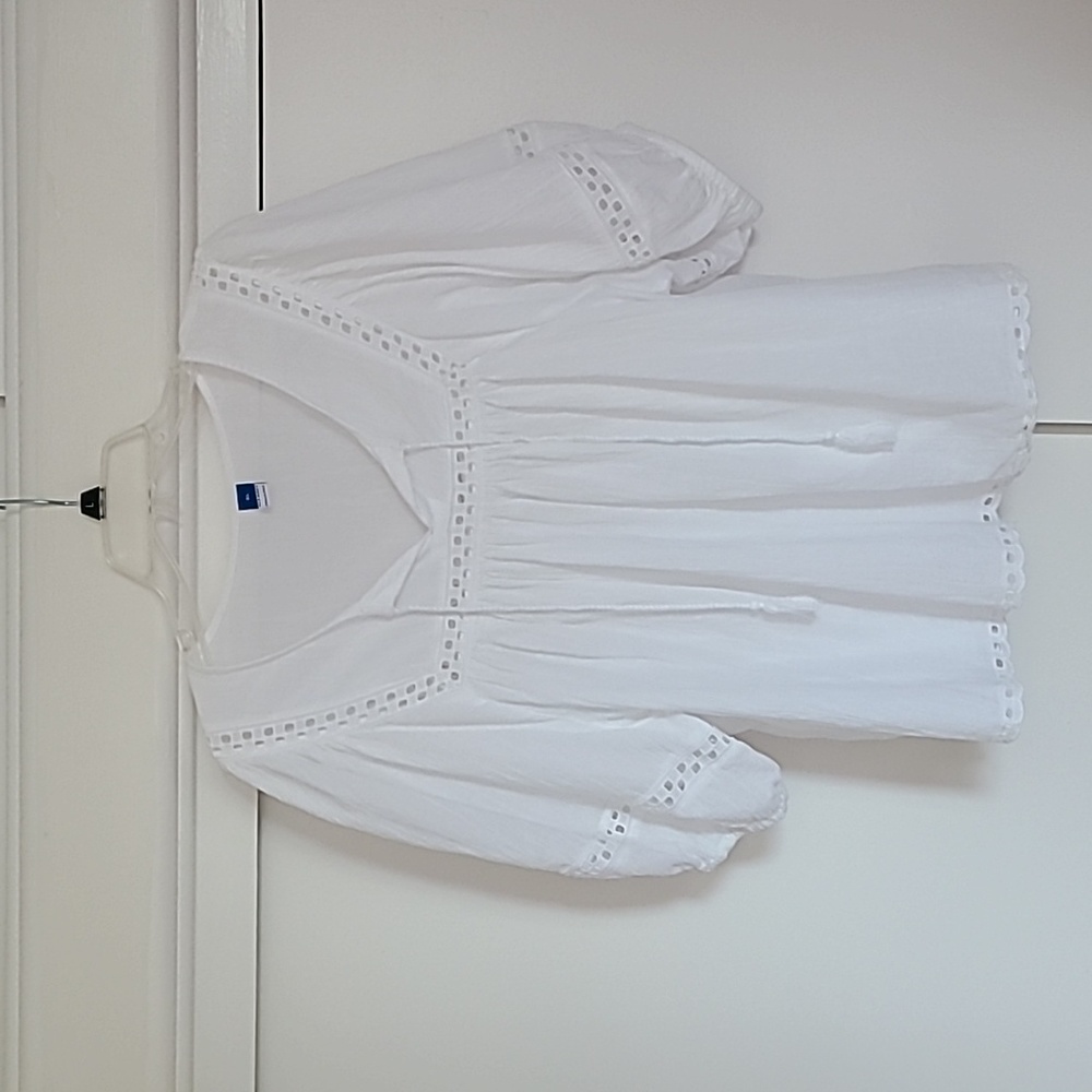 Womens white  Old Navy smock type top sz xl